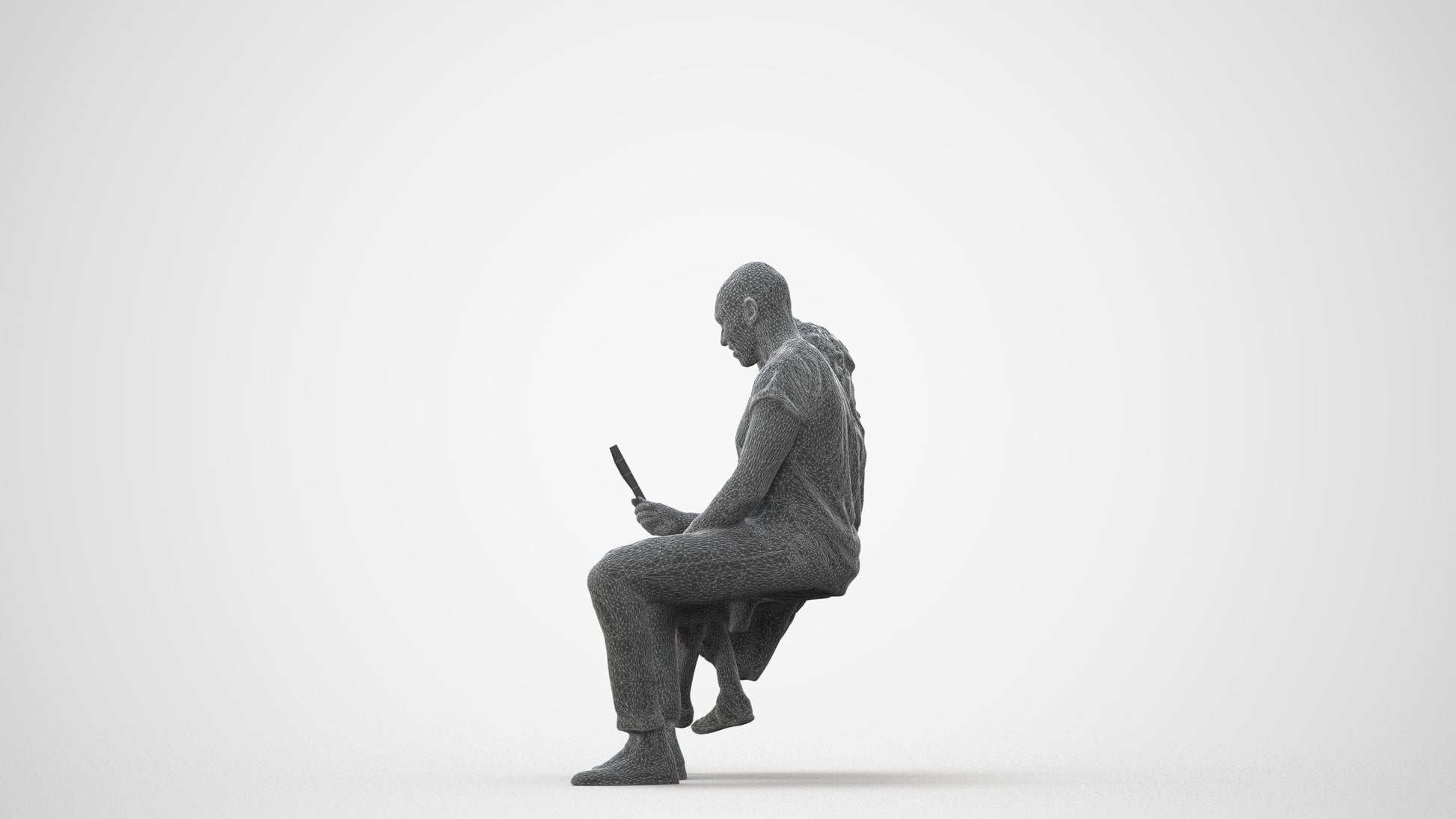 3D people model girl casual kids, scanned human for 3ds Max rendering, square thumbnail