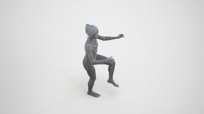 photogrammetry 3D woman pool, realistic human model archviz FBX, wireframe three-quarter view