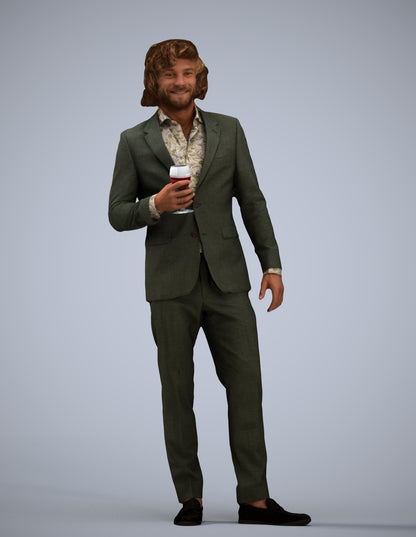 3D people model man business, scanned human for 3ds Max rendering