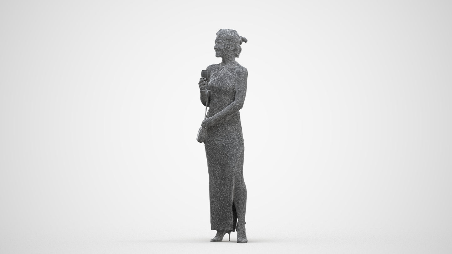 photogrammetry 3D woman formal formalaffairs, realistic human model archviz FBX, three-quarter front view render