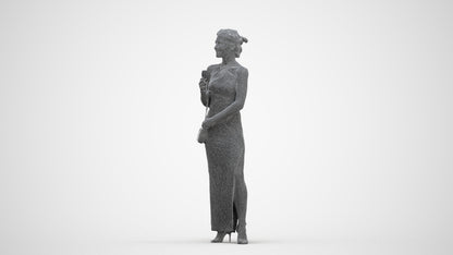 photogrammetry 3D woman formal formalaffairs, realistic human model archviz FBX, three-quarter front view render