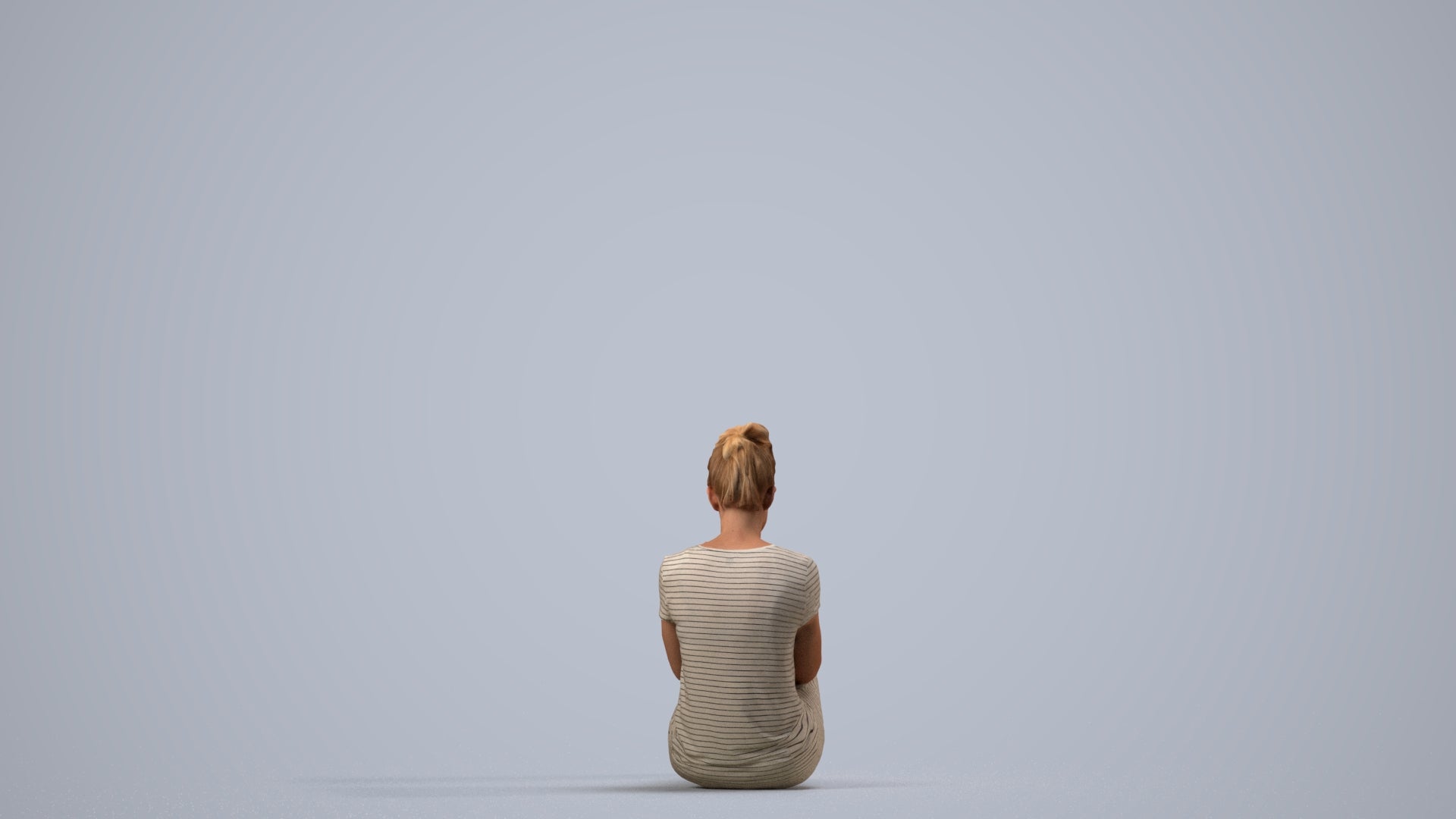 scanned 3D woman mix, photogrammetry people for Enscape and V-Ray, side view render