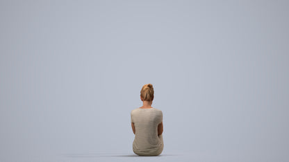 scanned 3D woman mix, photogrammetry people for Enscape and V-Ray, side view render