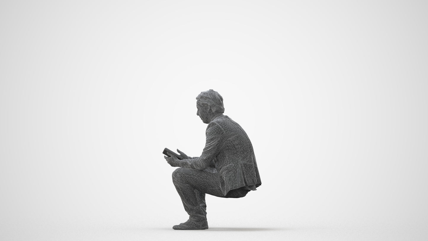 realistic 3D man business, scanned archviz people for Blender and 3ds Max, square thumbnail
