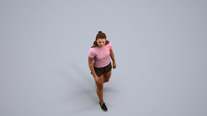photogrammetry 3D girl casual standing, realistic human model archviz FBX, back view render
