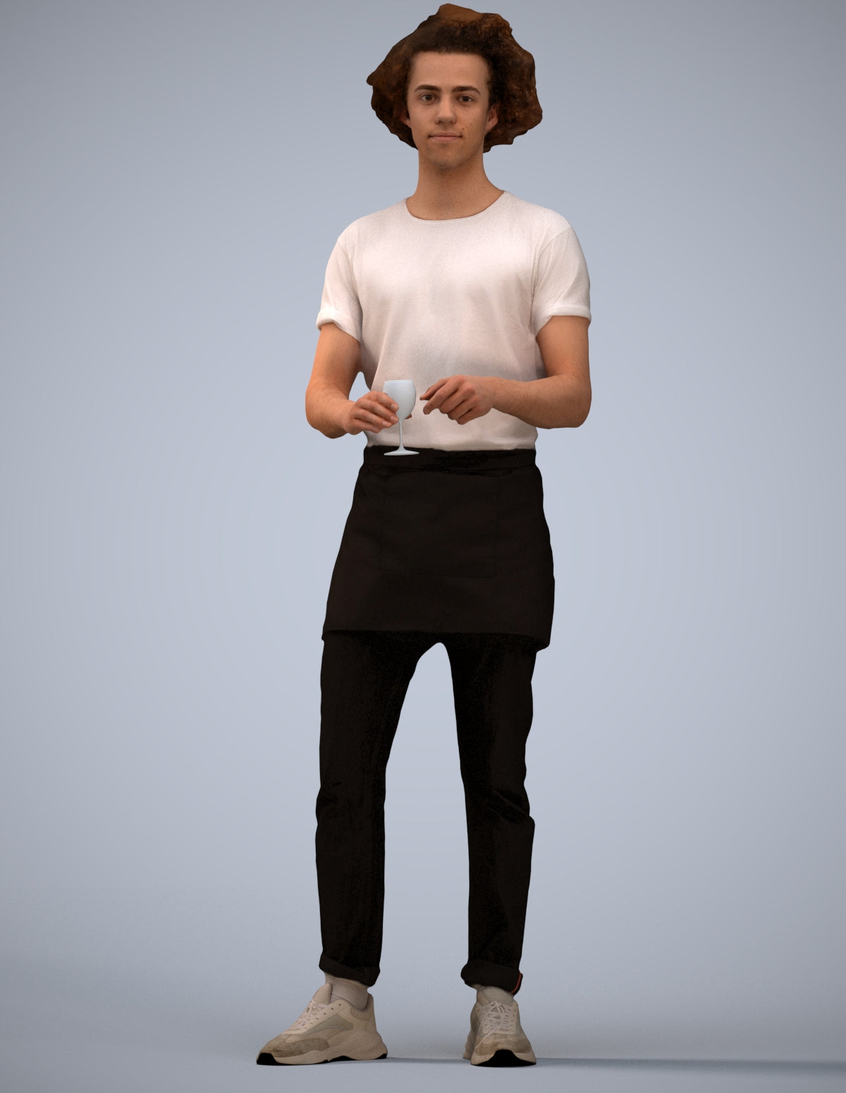 scanned 3D man hospitality, photogrammetry people for Enscape and V-Ray