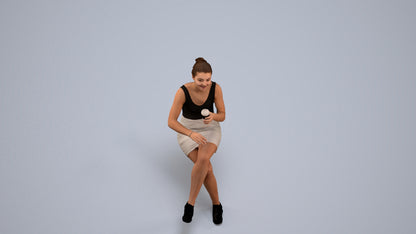 3D people model girl casual kids, scanned human for 3ds Max rendering, back view render