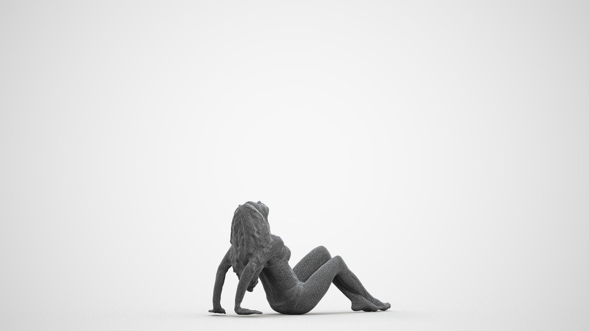 photogrammetry 3D woman mix, realistic human model archviz FBX, wireframe front view