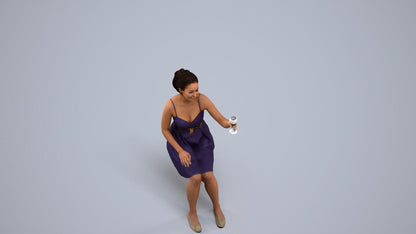 3D scanned woman formalaffairs formal, photorealistic archviz people for Enscape and SketchUp, back view render