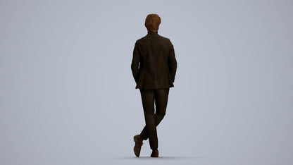 realistic 3D people man business standing, render-ready for V-Ray and Corona, FBX OBJ, front view render