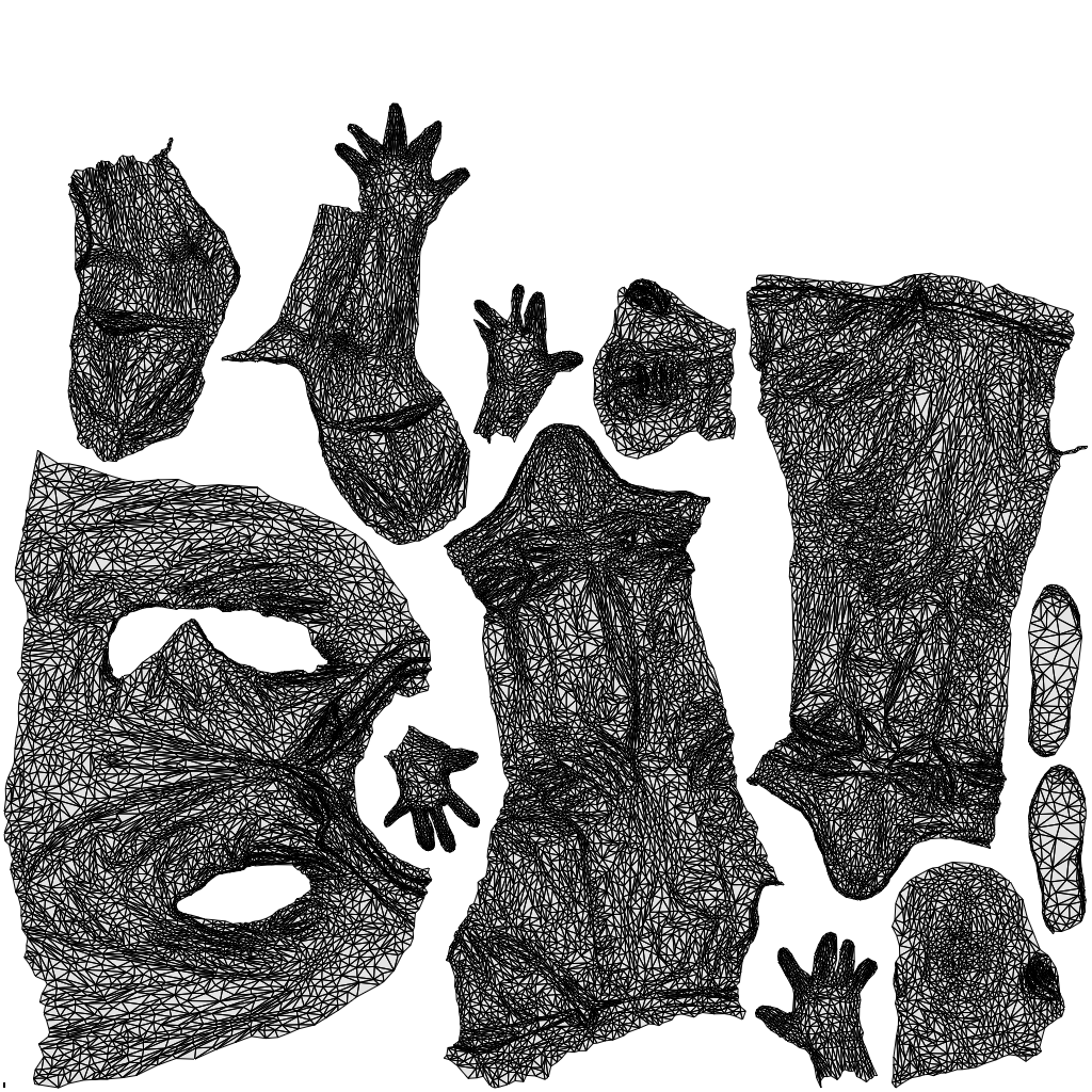 scanned 3D senior man casual standing, photogrammetry people for Enscape and V-Ray, wireframe top-down view