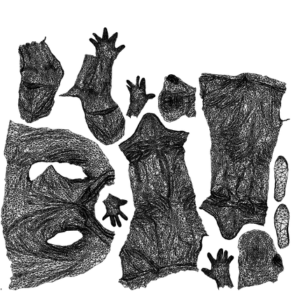 scanned 3D senior man casual standing, photogrammetry people for Enscape and V-Ray, wireframe top-down view