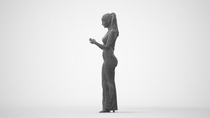 scanned 3D woman casual standing, photogrammetry people for Enscape and V-Ray, square thumbnail