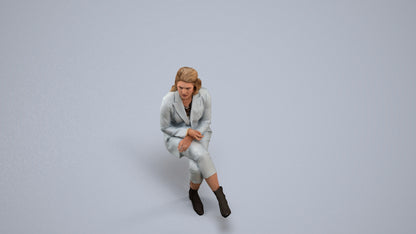3D scanned woman business, photorealistic archviz people for Enscape and SketchUp, back view render