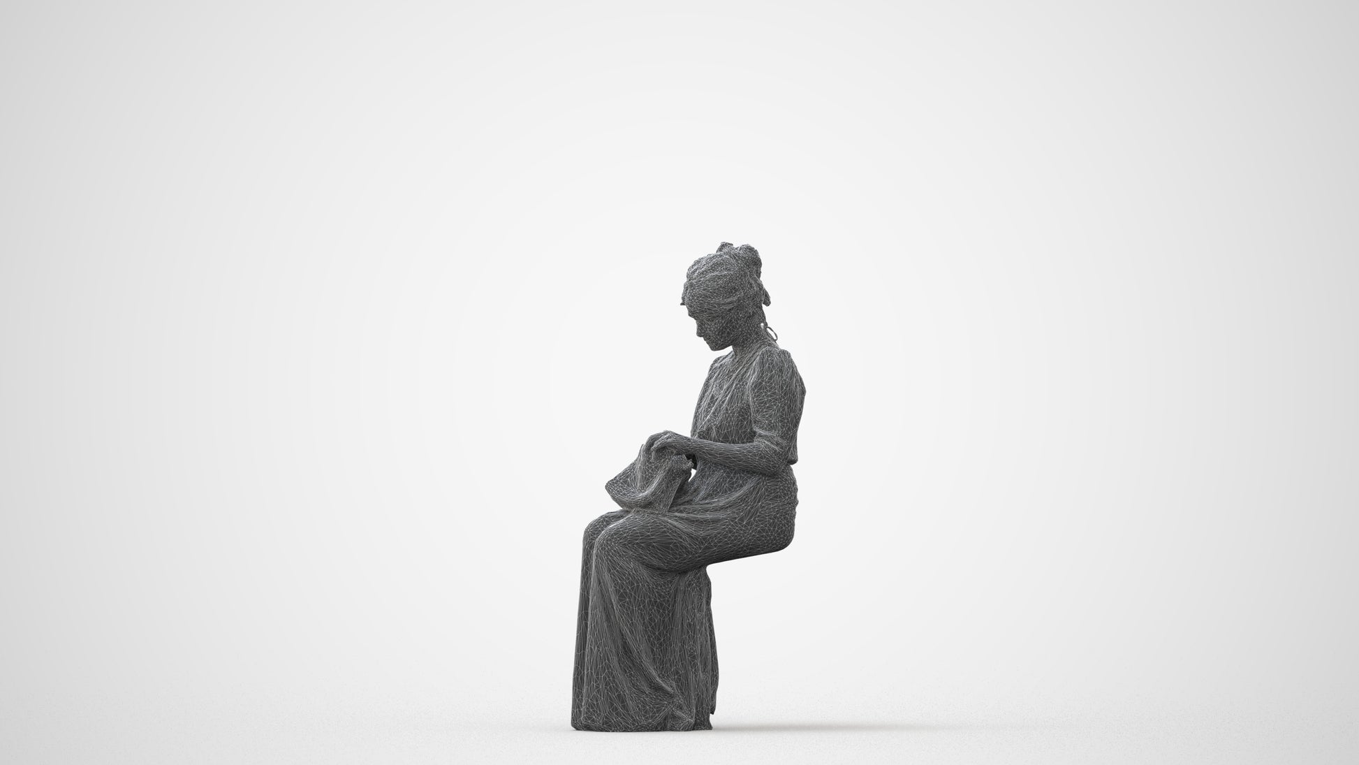 3D people model woman casual standing, scanned human for 3ds Max rendering, square thumbnail