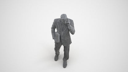 realistic 3D people man business, render-ready for V-Ray and Corona, FBX OBJ, wireframe three-quarter view