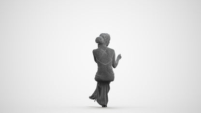 3D human model woman formal formalaffairs, photogrammetry scanned person for archviz, wireframe front view