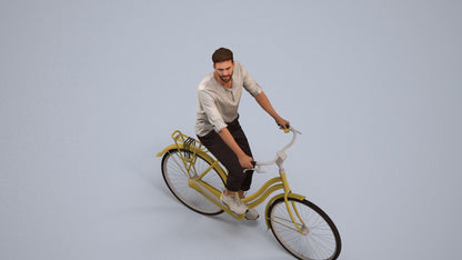 3D scanned man sitting casual, photorealistic archviz people for Enscape and SketchUp, back view render