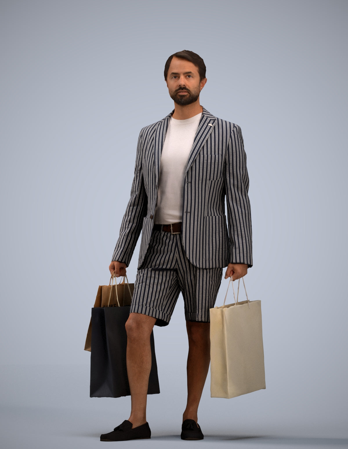 photogrammetry 3D man business shopping, realistic human model archviz FBX