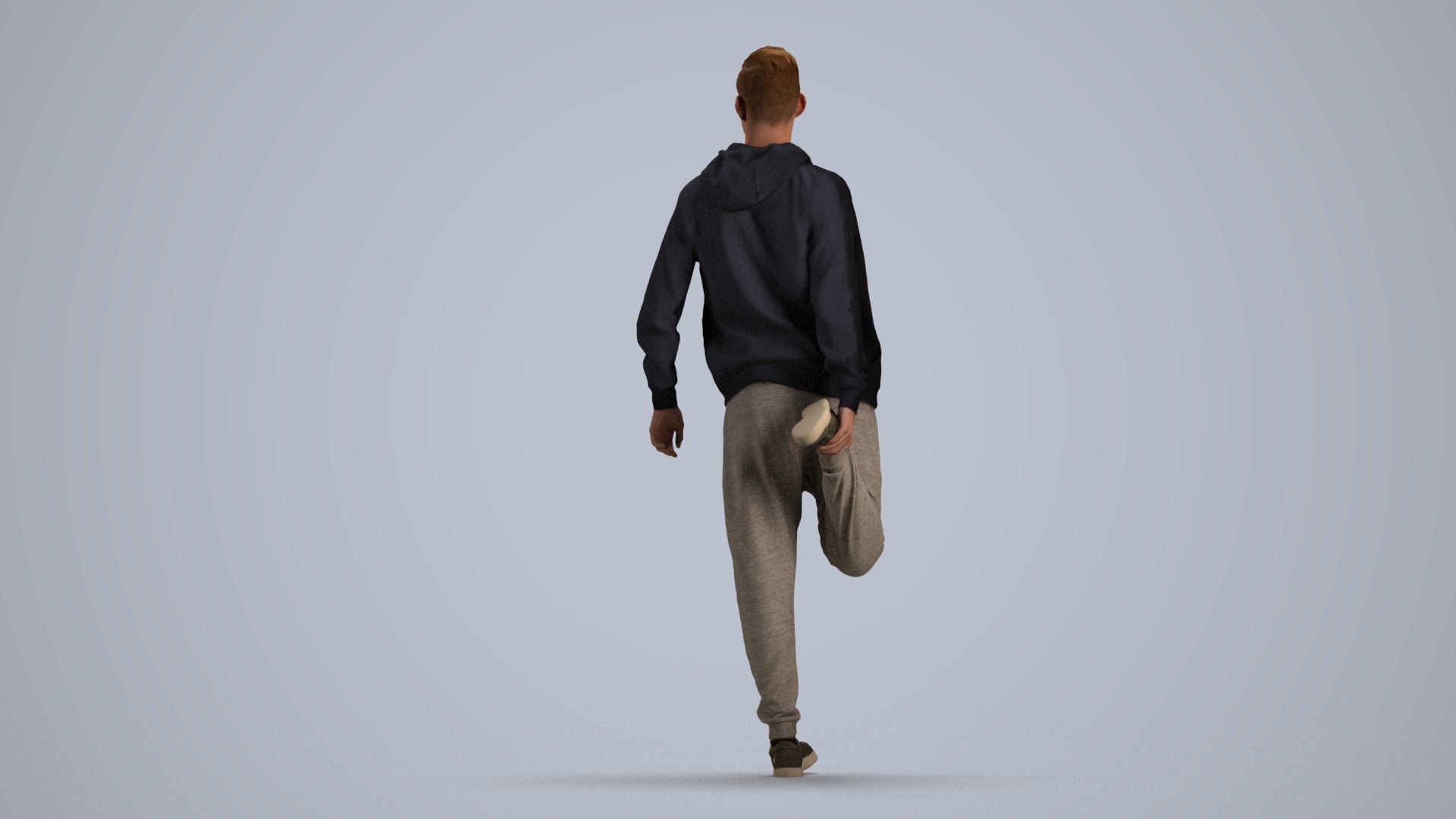 realistic 3D human man sport, archviz people FBX OBJ for Blender, front view render