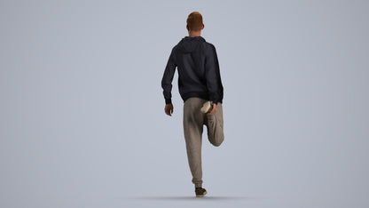 realistic 3D human man sport, archviz people FBX OBJ for Blender, front view render