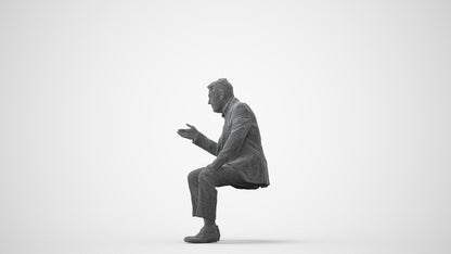 3D scanned senior man business, photorealistic archviz people for Enscape and SketchUp, square thumbnail