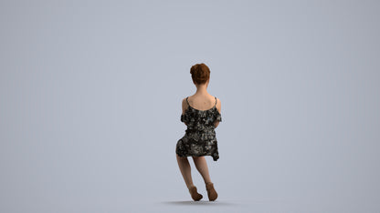 realistic 3D human girl casual kids, archviz people FBX OBJ for Blender, front view render