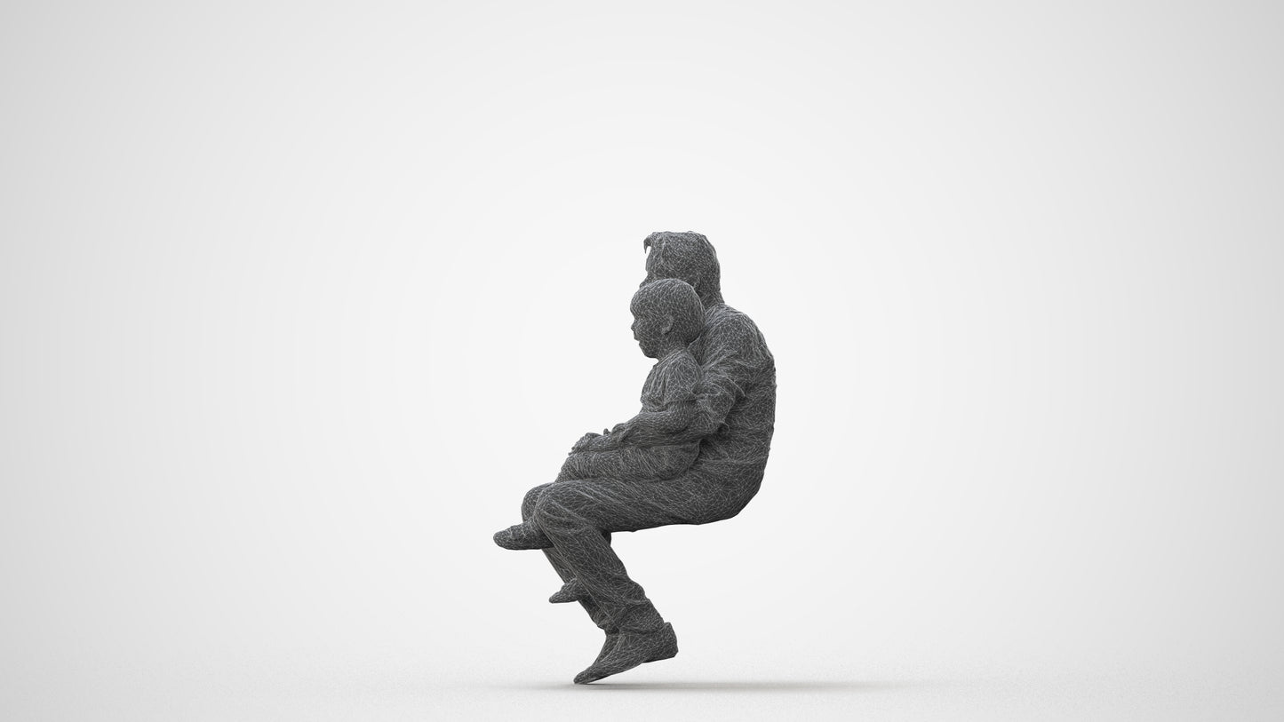 3D people model boy casual kids, scanned human for 3ds Max rendering, square thumbnail
