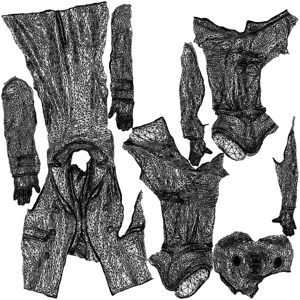 3D people model man casual walking, scanned human for 3ds Max rendering, wireframe top-down view