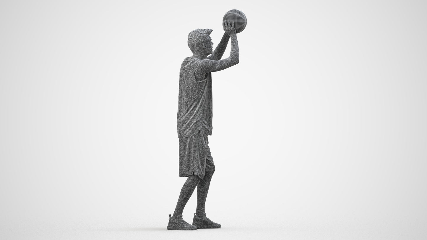 3D people model man sport, scanned human for 3ds Max rendering, wireframe side view