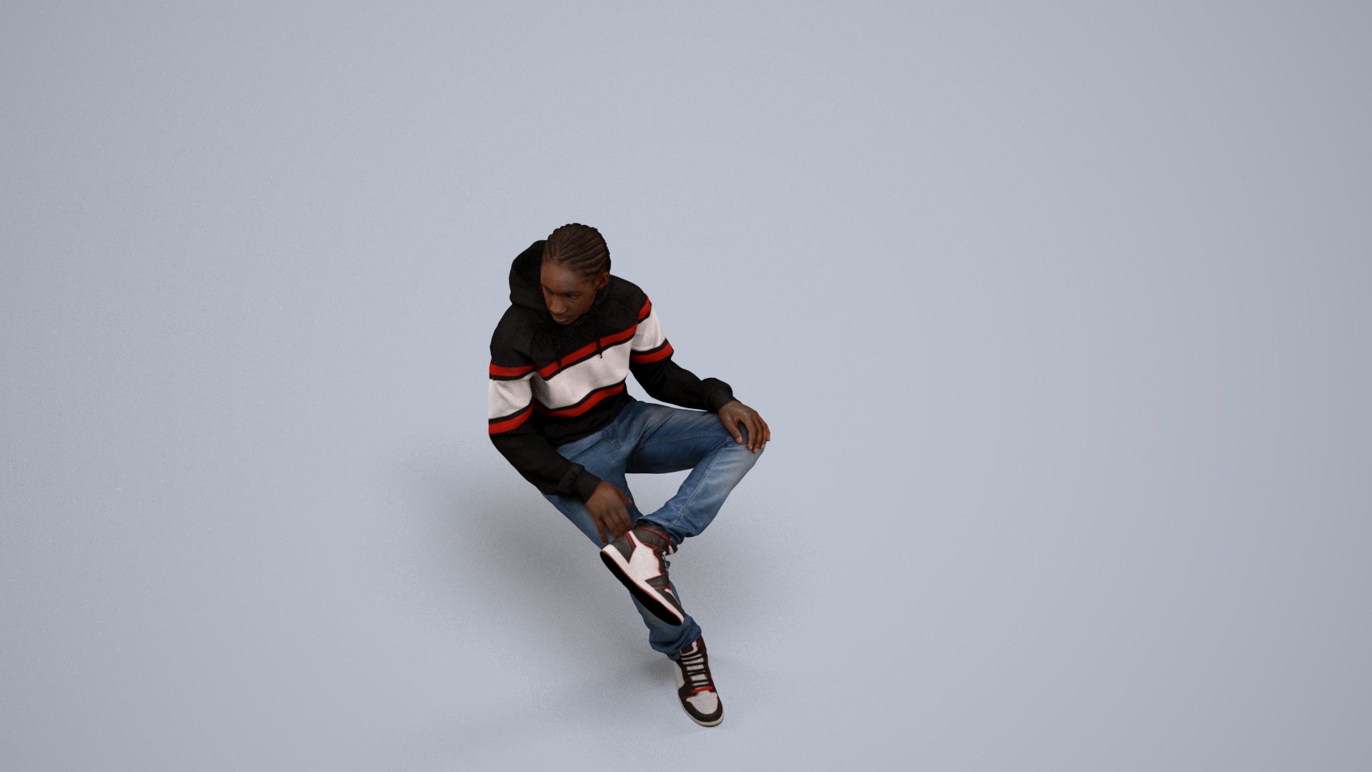 realistic 3D boy casual kids, scanned archviz people for Blender and 3ds Max, back view render