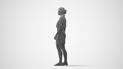 realistic 3D people woman casual standing, render-ready for V-Ray and Corona, FBX OBJ, square thumbnail