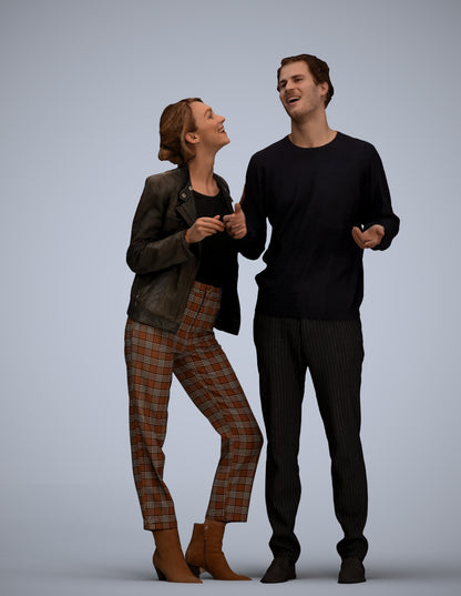 scanned 3D senior woman business shopping, photogrammetry people for Enscape and V-Ray