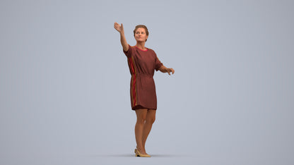 realistic 3D woman casual standing, scanned archviz people for Blender and 3ds Max, standing pose render