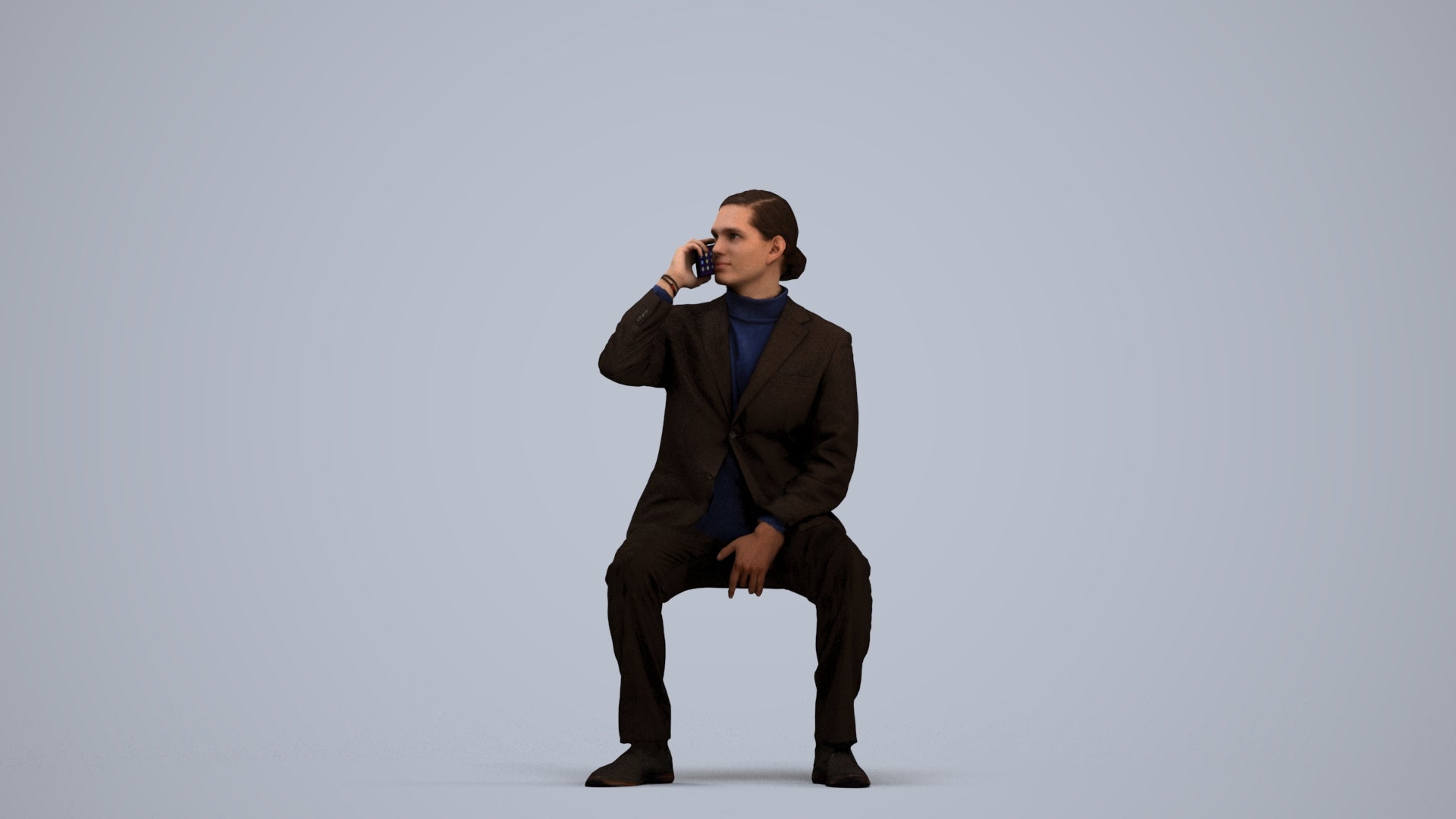 3D scanned man business, photorealistic archviz people for Enscape and SketchUp, standing pose render