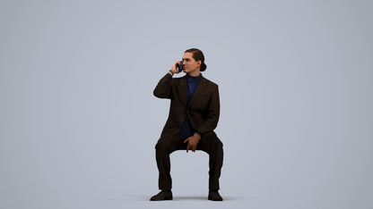 3D scanned man business, photorealistic archviz people for Enscape and SketchUp, standing pose render