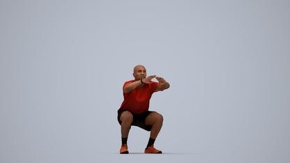 photogrammetry 3D man sport, realistic human model archviz FBX, top-down view render