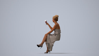 realistic 3D woman formal formalaffairs, scanned archviz people for Blender and 3ds Max, three-quarter view render