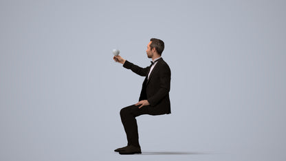 realistic 3D man formal formalaffairs, scanned archviz people for Blender and 3ds Max, three-quarter view render