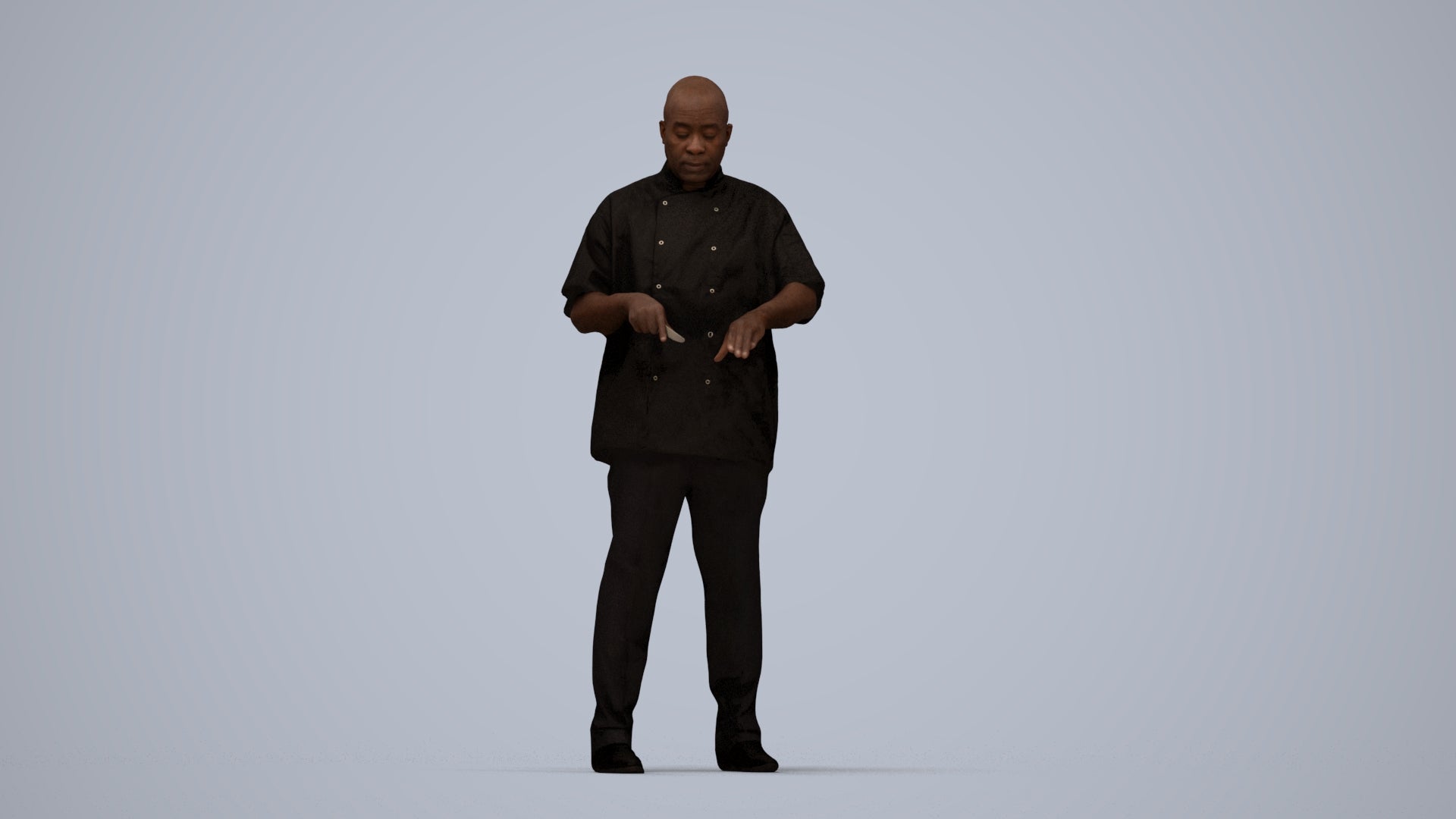 3D scanned man hospitality, photorealistic archviz people for Enscape and SketchUp, top-down view render