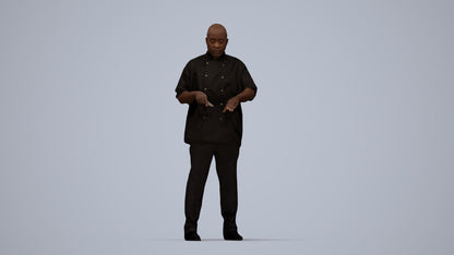 3D scanned man hospitality, photorealistic archviz people for Enscape and SketchUp, top-down view render