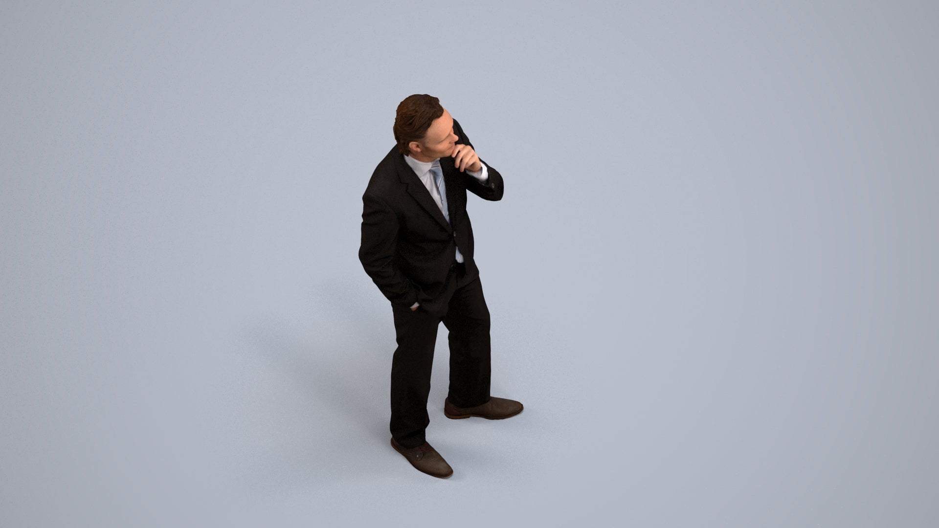 3D scanned man business, photorealistic archviz people for Enscape and SketchUp, back view render