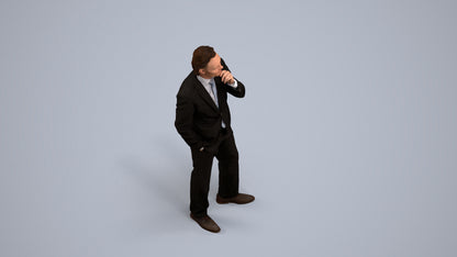 3D scanned man business, photorealistic archviz people for Enscape and SketchUp, back view render
