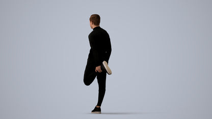scanned 3D boy sport, photogrammetry people for Enscape and V-Ray, three-quarter view render