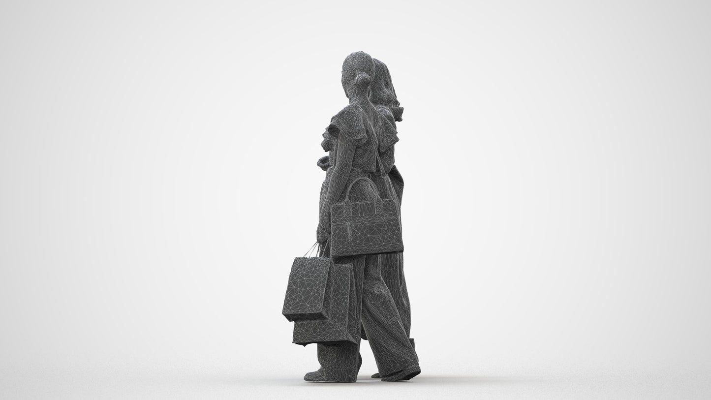 3D people model woman business mix, scanned human for 3ds Max rendering, square thumbnail