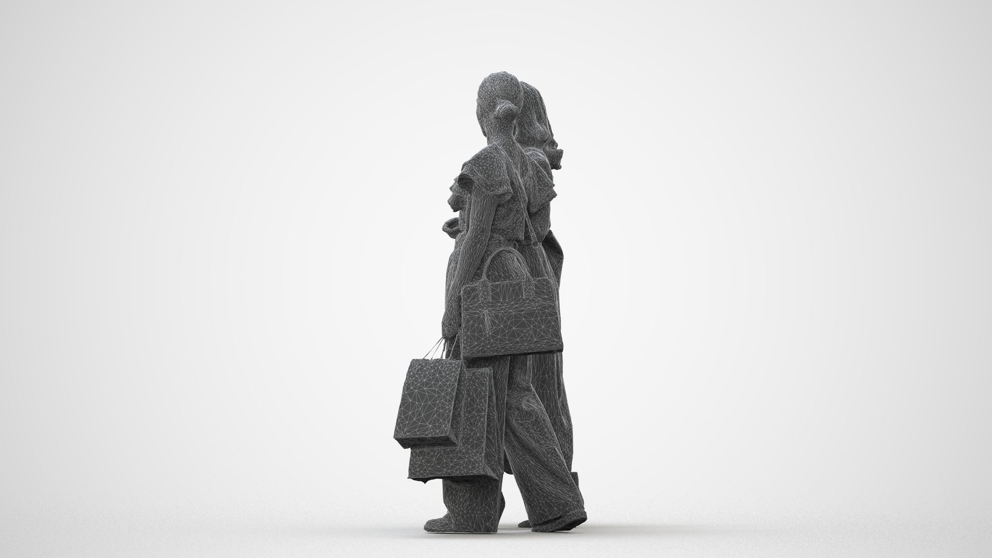 3D people model woman business mix, scanned human for 3ds Max rendering, square thumbnail