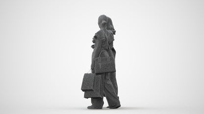 3D people model woman business mix, scanned human for 3ds Max rendering, square thumbnail