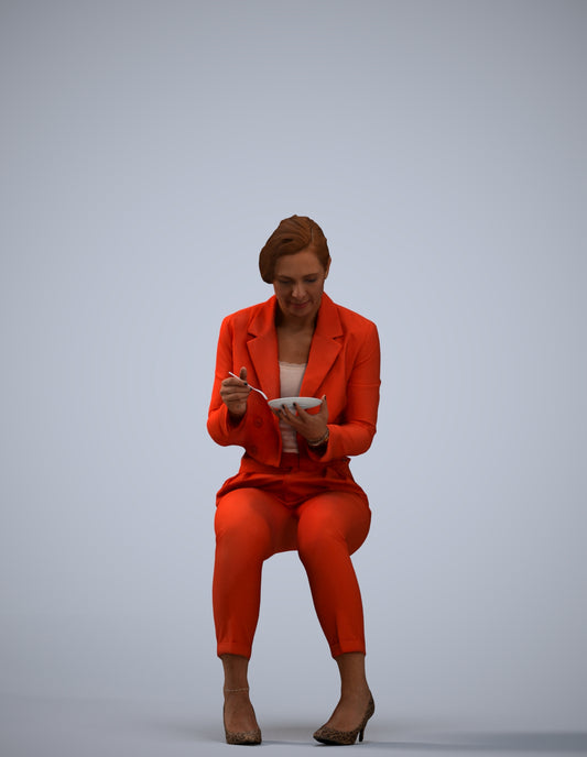 scanned 3D woman formal business, photogrammetry people for Enscape and V-Ray