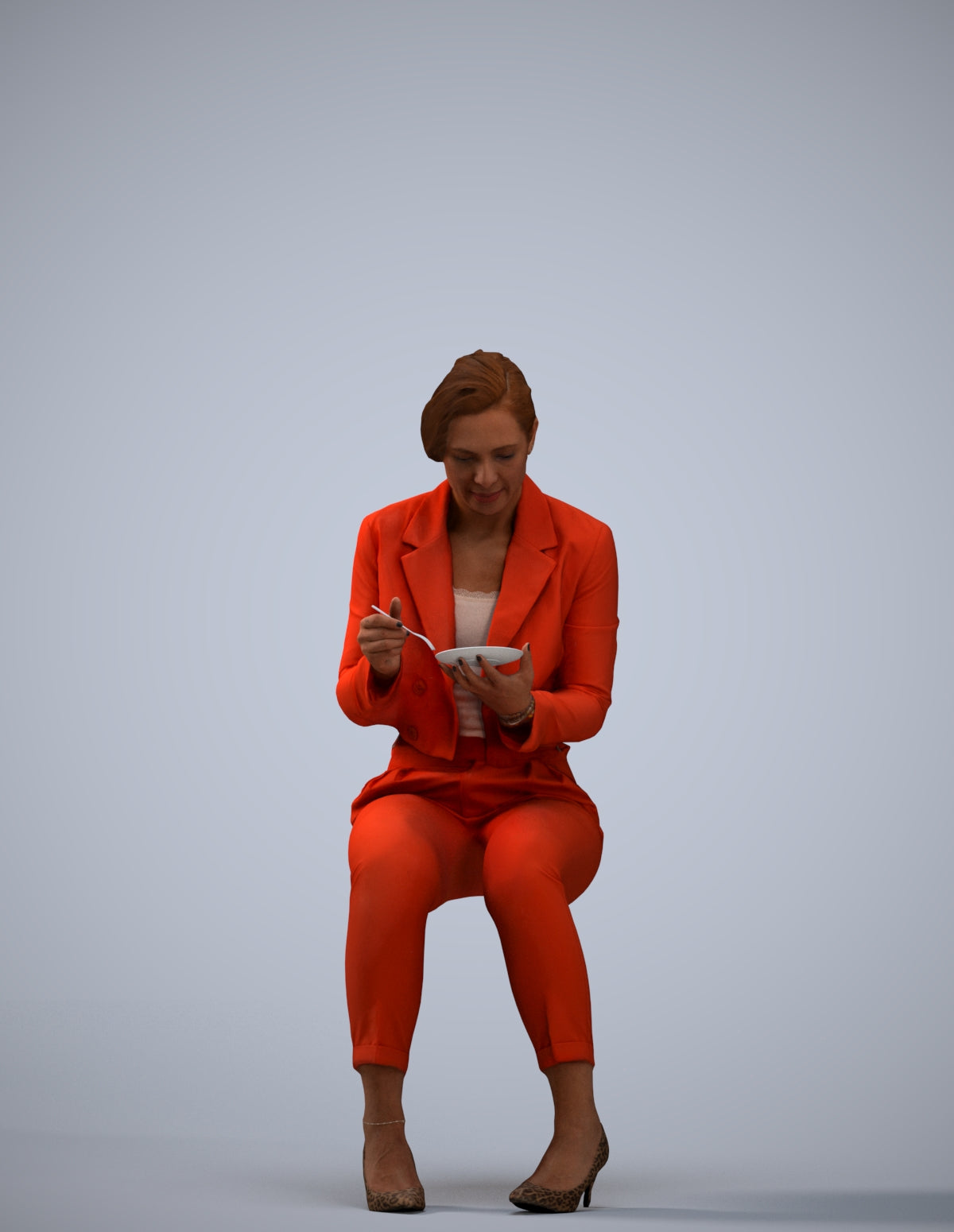 scanned 3D woman formal business, photogrammetry people for Enscape and V-Ray