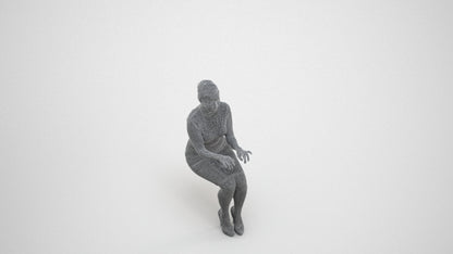 photogrammetry 3D woman business, realistic human model archviz FBX, wireframe three-quarter view